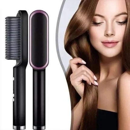 Heated Comb Hair Straightener, Electric Hot Comb with Negative Ions, Hair Styling Tools for Straight or Curly Styles