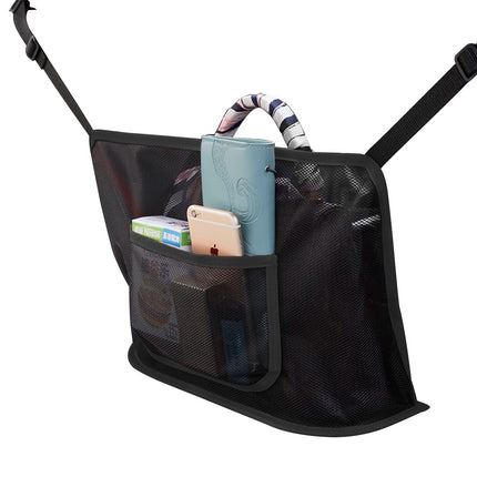 Car Seat Gap Storage Net Organizer with Adjustable Straps, Optional Pocket and 2 Colour Options for Cars