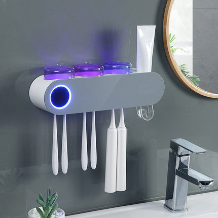 UV Sanitizer Toothbrush Holder with Smart Sensor Design | Compact Organizer for Clean and Hygienic Oral Care