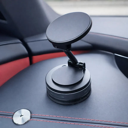 Magnetic Car Phone Holder with Twist Lock Vacuum Suction Base, 360 Degree Rotation, One Handed Mounting