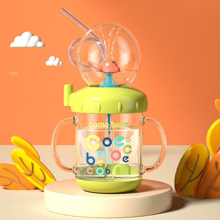 Whale Shaped Baby Straw Cup with Leak-Proof Seal, BPA-Free Body, Silicone Straw and Handles for Toddlers