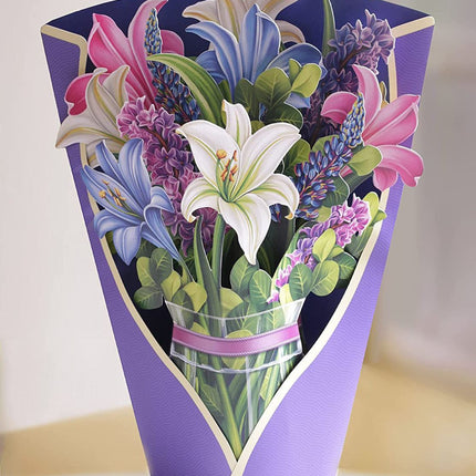 3D Pop-Up Flower Bouquet Greeting Card, 18 Flower Designs, Long-Lasting Keepsake Blooms, Gift for Birthdays and All Occasions