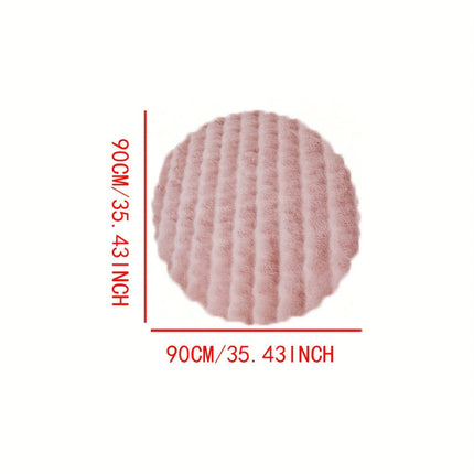 Round Bubble Rug with Unique Fleece Texture | Soft Fluffy Carpet for Cozy Modern Decor