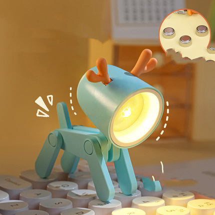 Animal Night Light for Kids, Puppy and Deer Shaped Bedside Lamp in 6 Colors, Soft Glow Lamp for Nursery