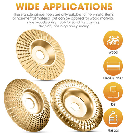 Wood Grinding Disc Set of 3, Carbide Grinding Wheel for Angle Grinder – image 4