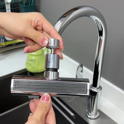 Kitchen Sink Faucet with 3 Spray Modes, Waterfall and High Pressure Tap with 360 Degree Swivel