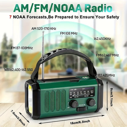 NOAA Weather Radio, Portable AM FM Radio with SOS Alarm