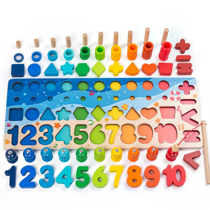 Montessori Wooden Activity Board for Toddlers with Cognitive Games | Interactive Learning Toy for Early Development