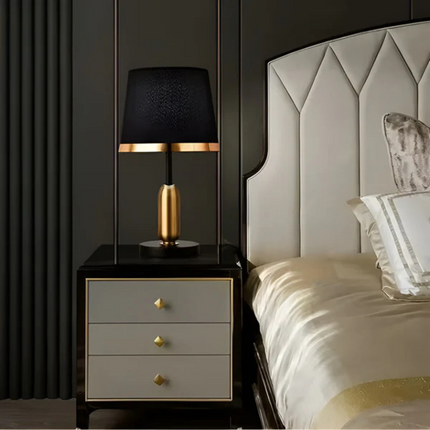 Vintage Black & Gold Table Lamp with Elegant Design | Versatile Accent Light for Living Room and Bedroom