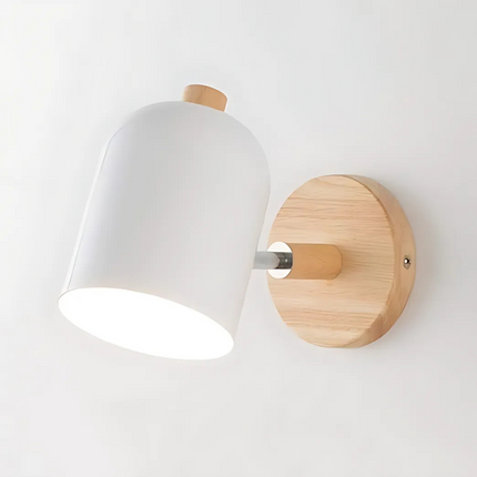 Scandinavian Wall Lamp with Wooden Base & Soft Matte Shade | Ambient Lighting for Cozy Home Spaces