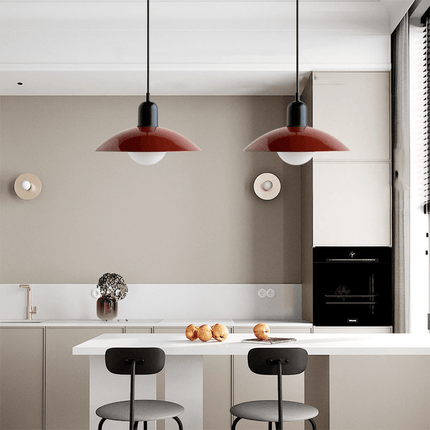 Bauhaus Pendant Light with Adjustable Height & Glossy Finish | Modern Colourful Ceiling Lamp for Dining Rooms and Kitchens