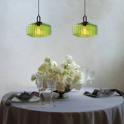 Retro Glass Pendant Light with Hand-Blown Design | Warm Ambient Lighting for Stylish Home Decor
