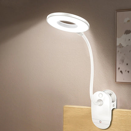 Clip On Bedside Lamp, Rechargeable Cordless Lamp with 3 Brightness Levels, Touch Lamp, LED Clip On Light for Desk