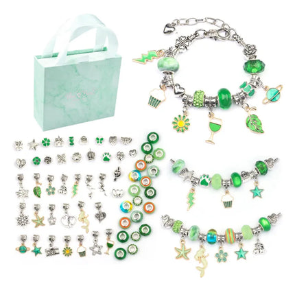 DIY Jewelry Making Kit with Colorful Beads, Charms and Adjustable String for Kids and Teen Crafters