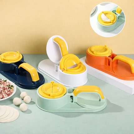 Dumpling Maker Press, 2-in-1 Dough Flattener and Crimper Mold with Pleated Edge Seal for Homemade Dumplings, 2 Colours