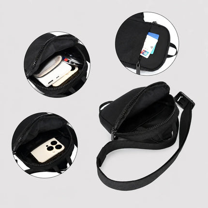 Compact Crossbody Bag, Water Resistant Shoulder Bag with Front Pocket and Zip Compartment for Commuting and Travel