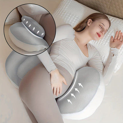 Adjustable Pregnancy Pillow with Ergonomic Design | Custom Comfort for Side & Stomach Sleepers