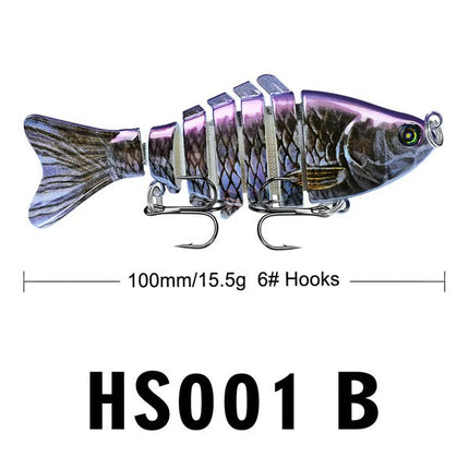 Fishing Lures, Jointed Swimbait with Built In Bell