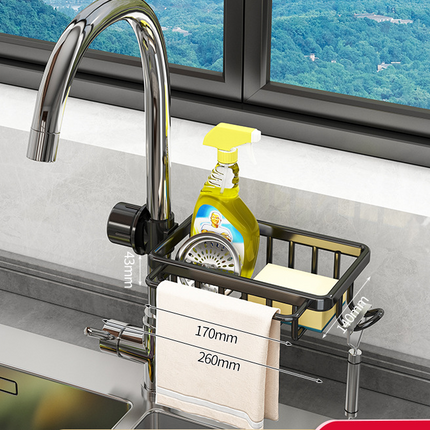 Multi-Functional Sink Drain Rack with Adjustable Height | Durable Design for Efficient Kitchen Organization