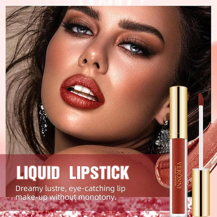 Lip Gloss, Waterproof Non Sticky Lip Gloss with Diamond Shimmer, Long Lasting Lip Color Makeup with Metallic – image 12