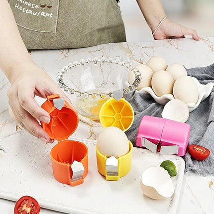 Egg Shell Opener and Cracker Tool in 3 Color Options, One Motion Egg Topper for Boiled Eggs
