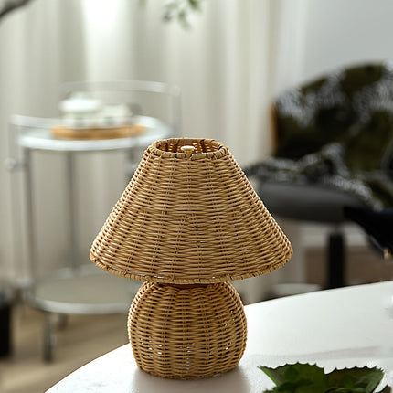 Bamboo Woven Desk Lamp with Handcrafted Shade | USB-Powered Ambient Light for Relaxing Spaces