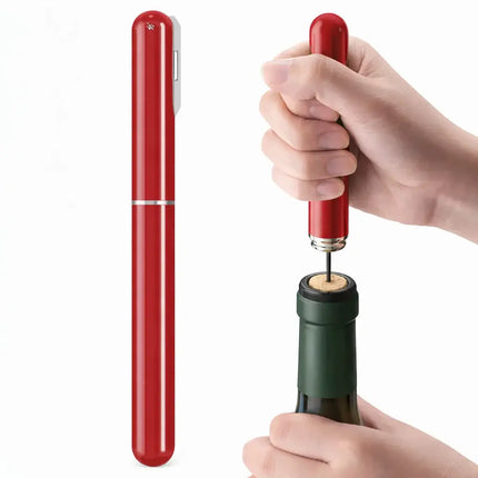Air Pressure Wine Bottle Opener with Needle and Pump Action, Cork Remover That Keeps Corks Intact, Black or Red