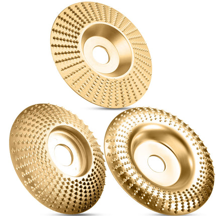 Wood Grinding Disc Set of 3, Carbide Grinding Wheel for Angle Grinder, Wood Carving Tools, Woodworking Tools