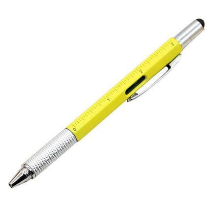 6 in 1 Multifunction Pen with Stylus, Ballpoint Pen, Ruler, Screwdriver and Bubble Level, Pocket Multi Tool, 6 Colors