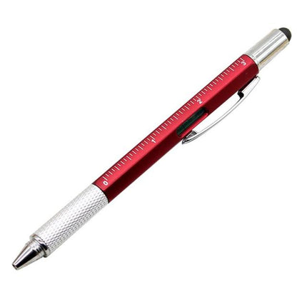 6 in 1 Multifunction Pen with Stylus, Ballpoint Pen, Ruler, Screwdriver and Bubble Level, Pocket Multi Tool, 6 Colors