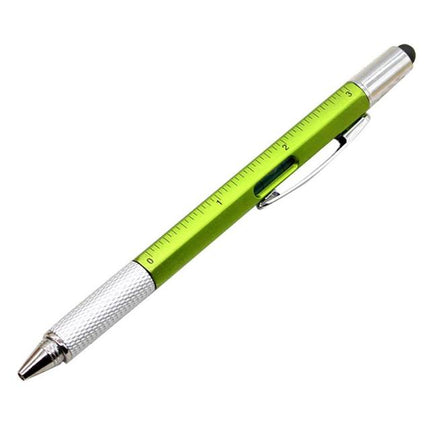 6 in 1 Multifunction Pen with Stylus, Ballpoint Pen, Ruler, Screwdriver and Bubble Level, Pocket Multi Tool, 6 Colors