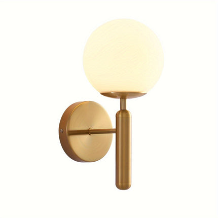 Modern Glass Wall Sconce with Polished Metal Finish | Soft Ambient Lighting for Bedrooms and Hallways