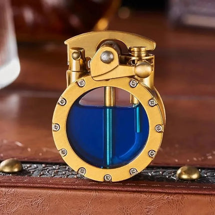 Vintage Transparent Kerosene Lighter with Windproof Flame | Elegant Design for Reliable Ignition