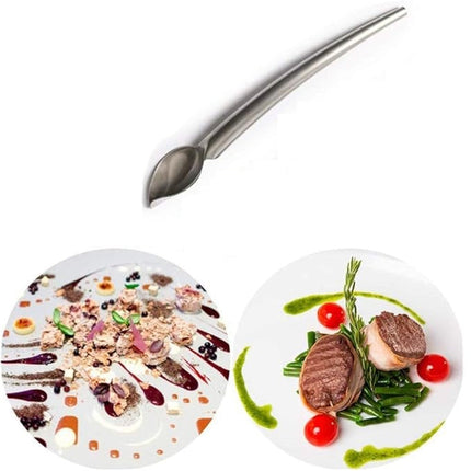 Plating Spoon for Home Cooks, Saucing and Drizzle Spoon for Desserts and Sauces, Food Plating Tool for Chefs