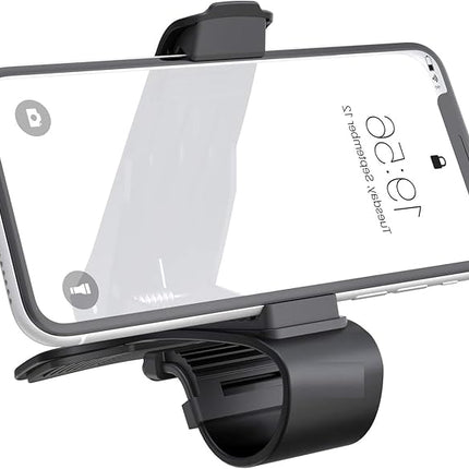 Dashboard Phone Holder for Car, Eye-Level Mount with Adjustable Grip and 360 Rotation, One-Hand Use, Fits All Phones