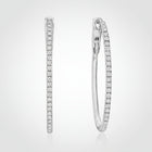 Diamond Earrings for Women, Sterling Silver Diamond Hoop Earrings, Fine Diamond Jewelry, Mothers Day Gift for Mom_00