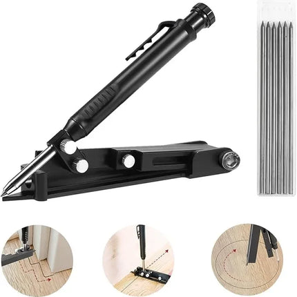 Scribe Tool with Adjustable Depth and 3 Modes, Compass and Edge Tracing Marking Gauge for Tile, Wood and Laminate Fitting