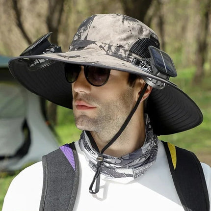 Solar-Powered Patio Hat with Adjustable Brim | Lightweight Design for Cool Comfort
