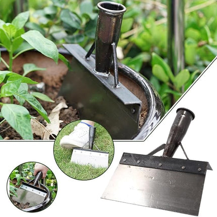 Garden Shovel and Weeding Hoe with Sharp Black Carbon Steel Blade, 3 in 1 Digging and Moss Scraper Tool, 21 cm to 30 cm Blade Widths