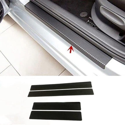 Carbon Fiber Car Door Sill Protectors, Peel and Stick Scuff Guard Strips, Trim to Fit Most Cars, SUVs and Trucks