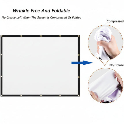 Portable 120-Inch Projector Screen with Anti-Crease Surface | HD Viewing for Outdoor Movies and Events