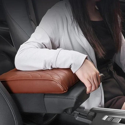 Car Armrest Cushion with Soft Memory Foam and Leather Finish, Center Console Cover Pad, Fits Most Vehicles, 4 Colors
