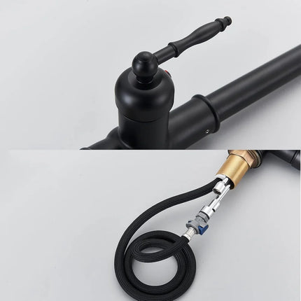Vintage Brass Kitchen Faucet with Swivel Spout | Elegant Mixer for Easy Access and Temperature Control
