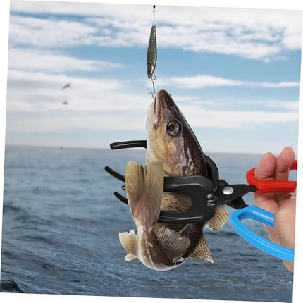 Fish Gripper Tool with Rounded Claw Tips and Long-Reach Handles, Two or Three Teeth, for Catch and Release Fishing