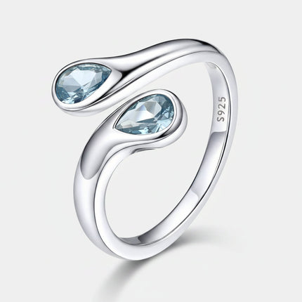 Dainty Birthstone Ring in Polished 925 Sterling Silver | Adjustable Design for Everyday Wear and Gifting