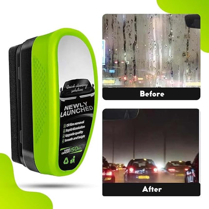 Car Window Oil Film Remover with Hydrophobic Coating, Streak Free Glass Cleaner for Windshields and Mirrors
