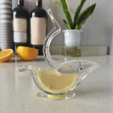 Manual Lemon Squeezer for Drinks and Cooking, Hand Citrus Press that Aims Juice Down, No Splatter Squeeze