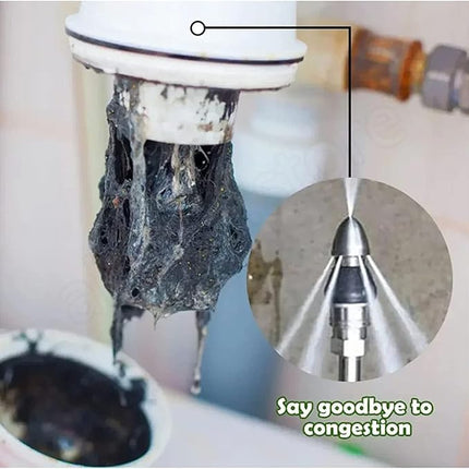 Drain Cleaning Nozzle for Pressure Washer, High Pressure Sewer Jet Nozzle for Clogged Pipes, Grease and Sludge Removal