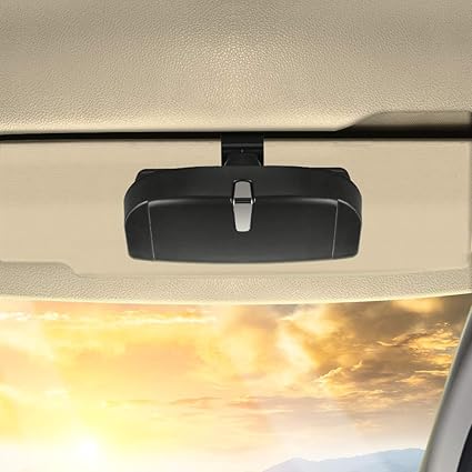 Car Visor Glasses Case with One Click Open Lid and Soft Lined Interior, 3 Colour Options, Holds Cards and Cash