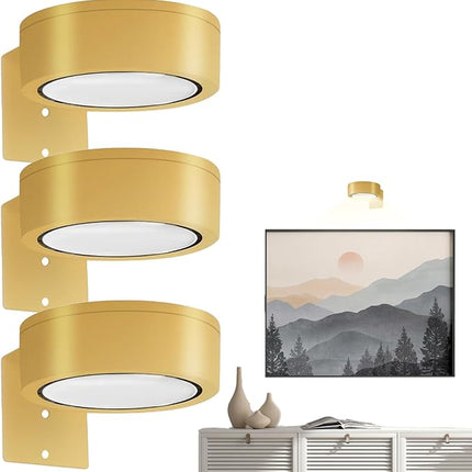 LED Picture Light with Remote, Gold Rechargeable Wall Light for Artwork, Photo Frames and Gallery Walls